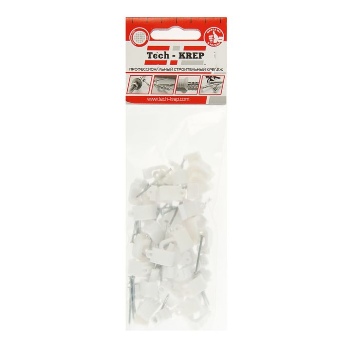 Скоба для кабеля плоская Б10 мм, в пакете 50 шт.