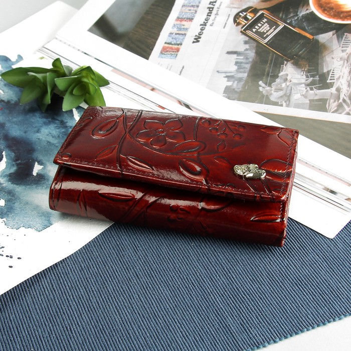 Кошелёк женский, 1 отдел, отдел для карт, для монет, цвет коричневый