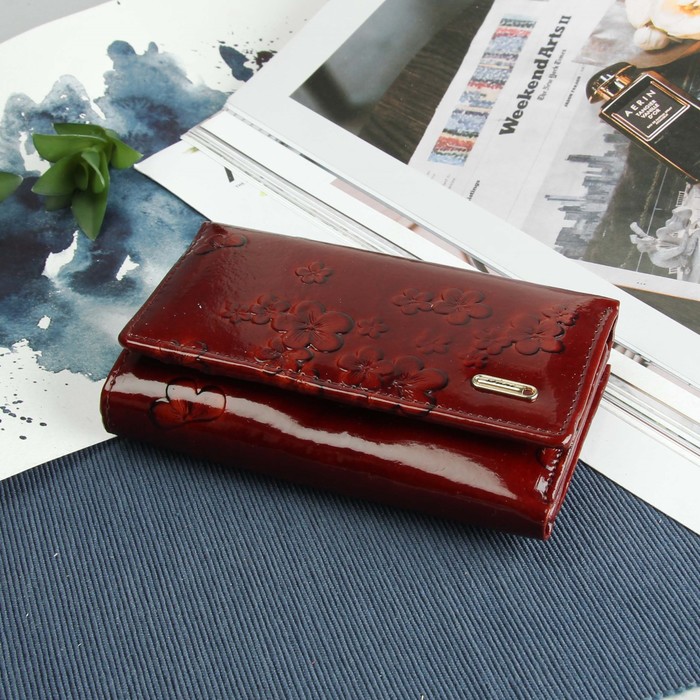 Кошелёк женский, 1 отдел, отдел для карт, для монет, цвет коричневый