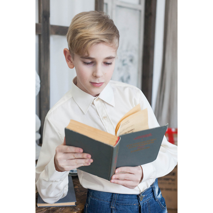 Сорочка для мальчика, рост 170-176 см (37), цвет ваниль 181В