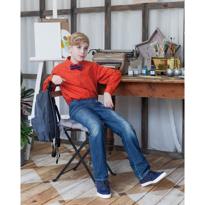 Сорочка для мальчика, рост 146-152 см (34), цвет кирпич 181Б