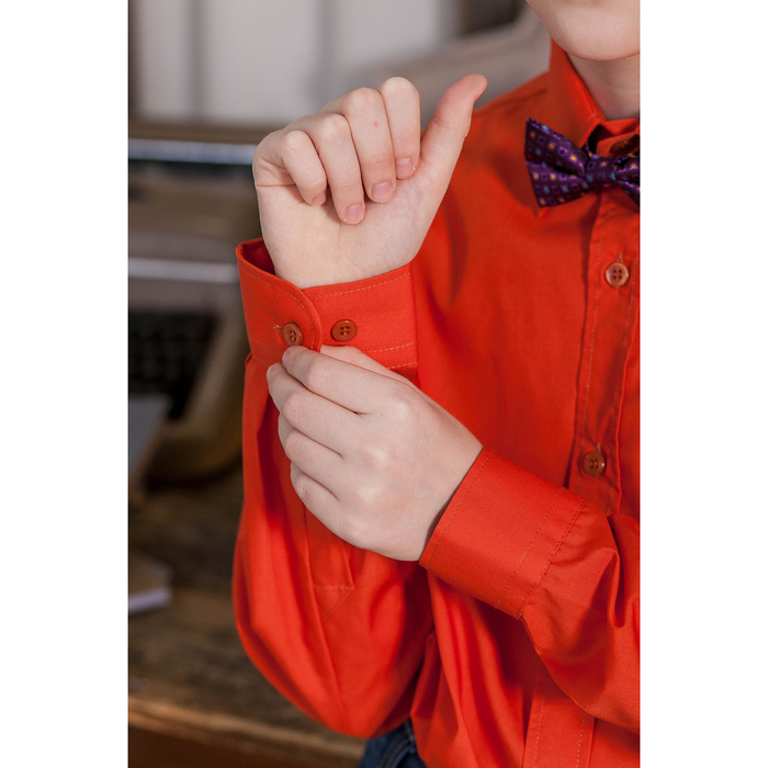 Сорочка для мальчика, рост 146-152 см (34), цвет кирпич 181Б