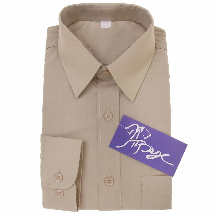 Сорочка для мальчика, рост 122-128 см (31), цвет бежевый 181А