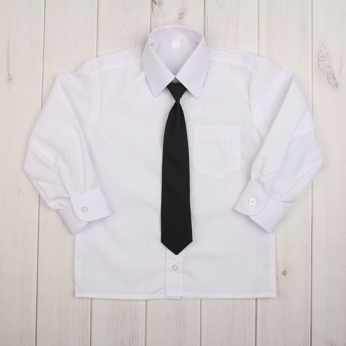 Сорочка для мальчика, нарядная с галстуком, рост 98-104 см (27), цвет белый 1181