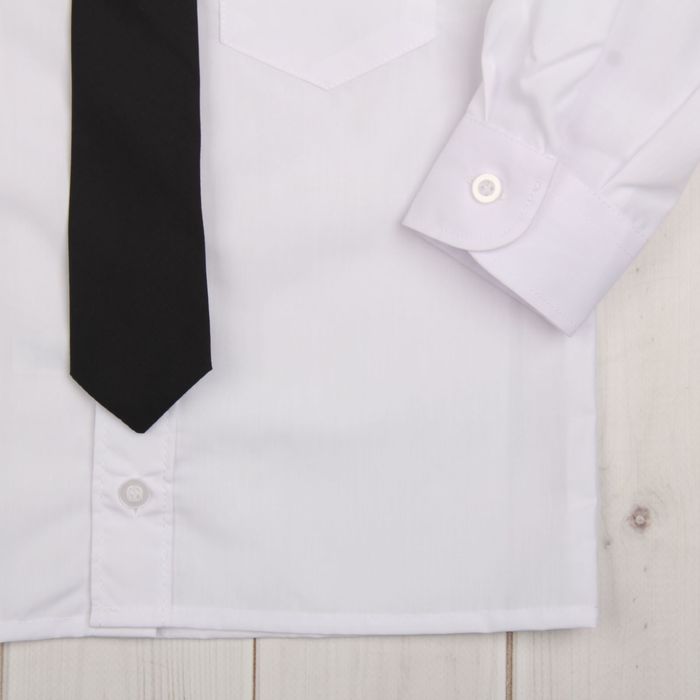 Сорочка для мальчика, нарядная с галстуком, рост 98-104 см (27), цвет белый 1181