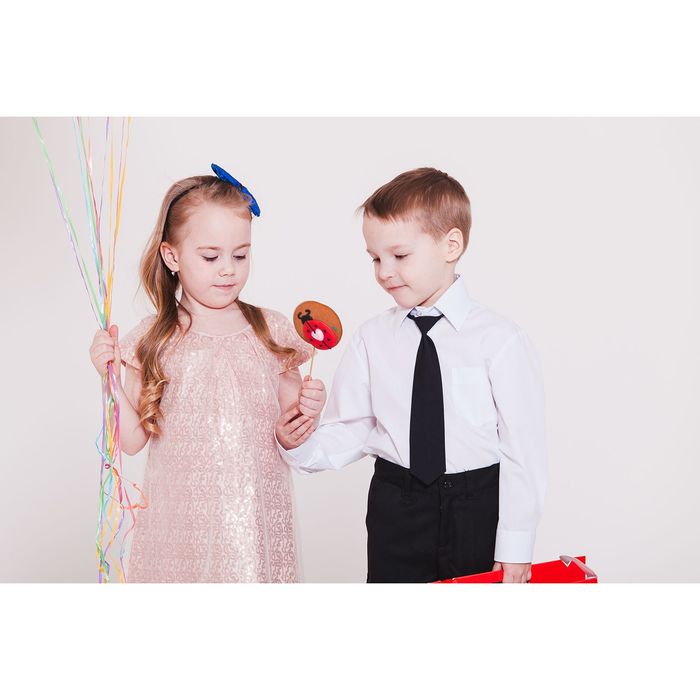 Сорочка для мальчика, нарядная с галстуком, рост 98-104 см (27), цвет белый 1181