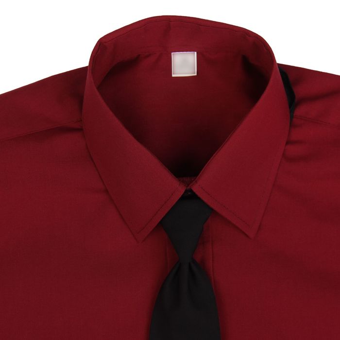 Сорочка для мальчика, нарядная с галстуком, рост 86 см (25), цвет бордо 1181_М