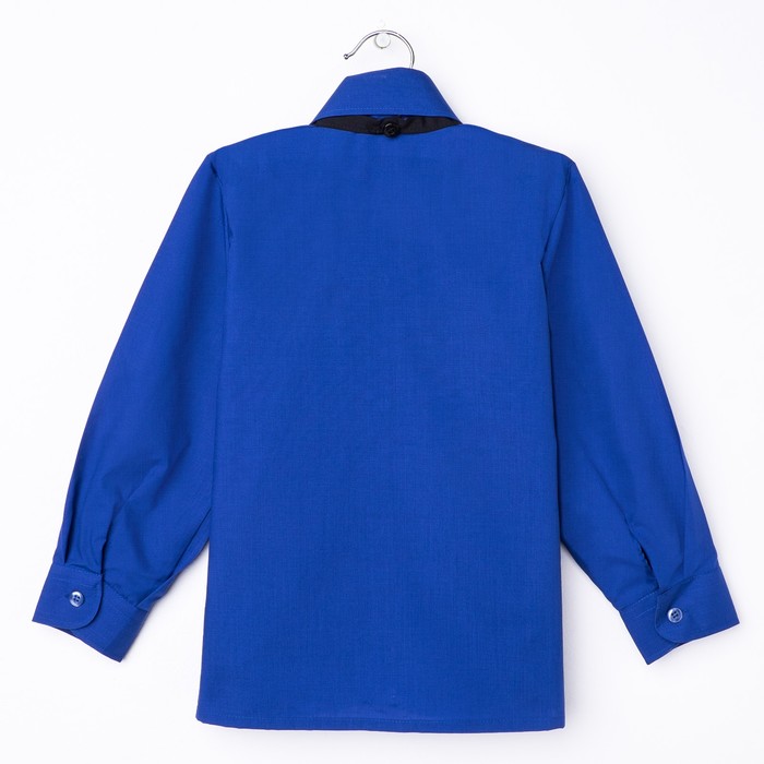 Сорочка для мальчика, нарядная с галстуком, рост 98-104 см (27), цвет васильковый 1181