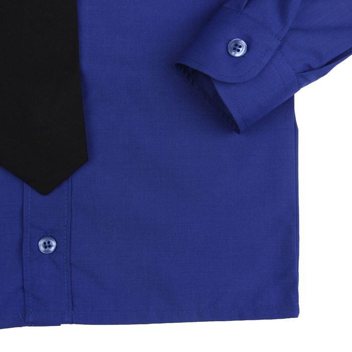 Сорочка для мальчика, нарядная с галстуком, рост 98-104 см (27), цвет васильковый 1181