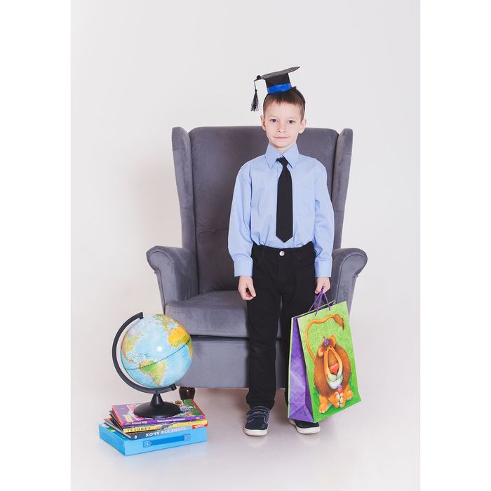 Сорочка для мальчика, нарядная с галстуком, рост 110-116 см (28), цвет тёмно-голубой 1181 192084