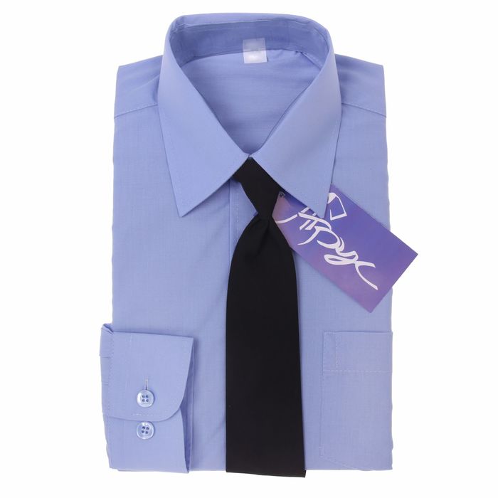 Сорочка для мальчика, нарядная с галстуком, рост 110-116 см (29), цвет тёмно-голубой 1181