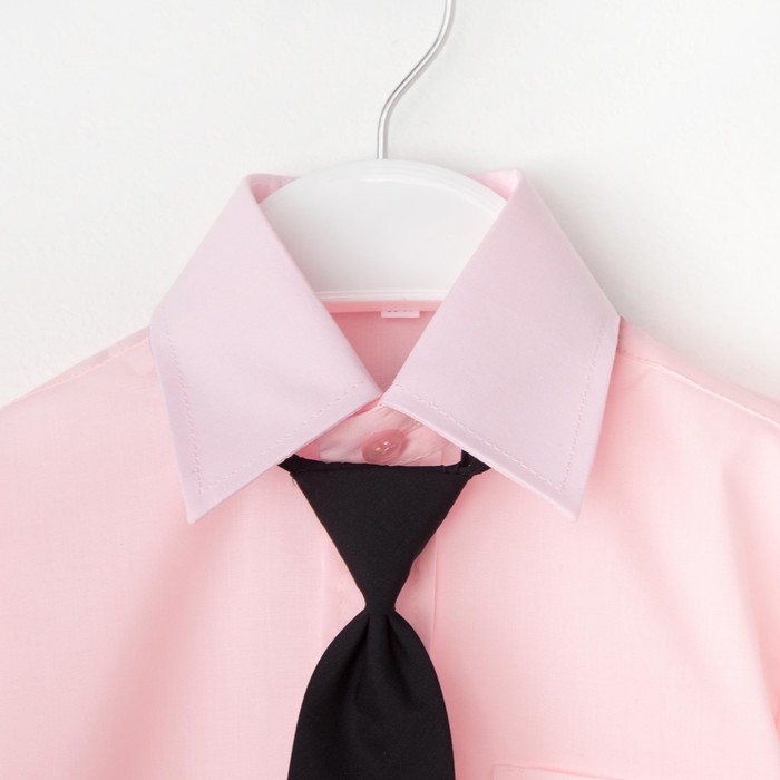 Сорочка для мальчика, нарядная с галстуком, рост 86 см (25), цвет светло-розовый 1181_М