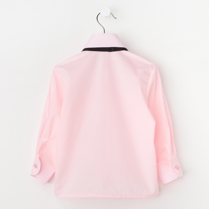 Сорочка для мальчика, нарядная с галстуком, рост 86 см (25), цвет светло-розовый 1181_М