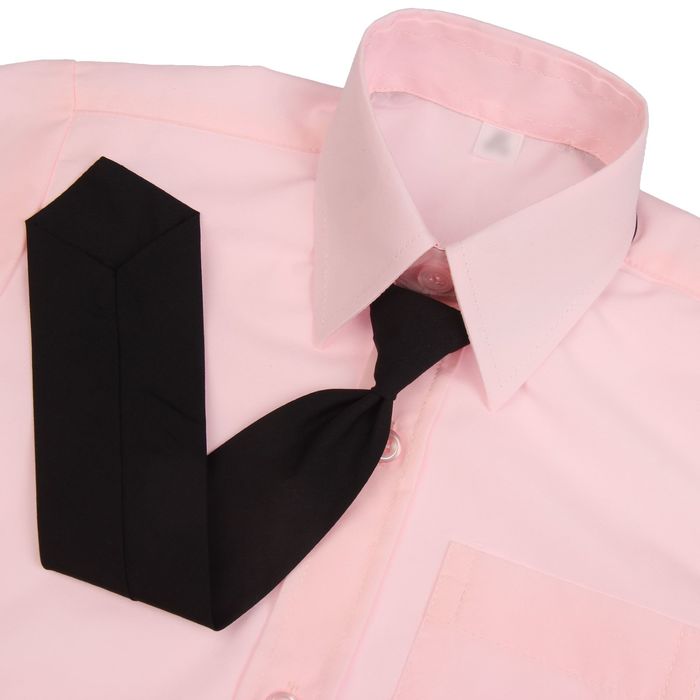 Сорочка для мальчика, нарядная с галстуком, рост 86 см (25), цвет светло-розовый 1181_М