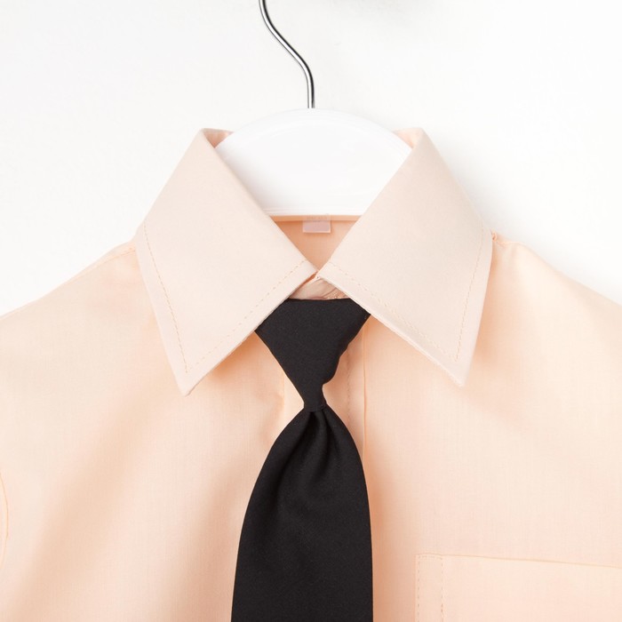 Сорочка для мальчика, нарядная с галстуком, рост 86 см (25), цвет персиковый 1181_М