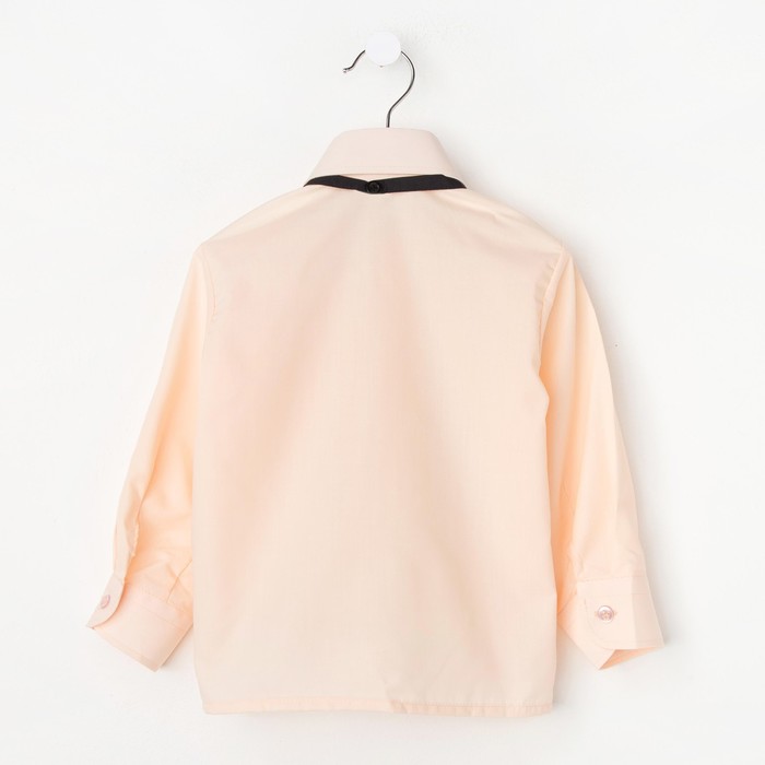 Сорочка для мальчика, нарядная с галстуком, рост 86 см (25), цвет персиковый 1181_М