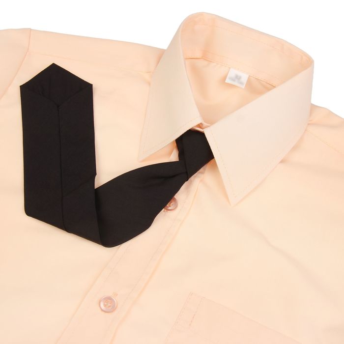 Сорочка для мальчика, нарядная с галстуком, рост 86 см (25), цвет персиковый 1181_М