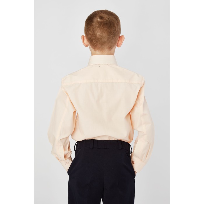 Сорочка для мальчика, нарядная с галстуком, рост 122-128 см (31), цвет персиковый 1181А