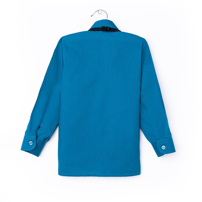 Сорочка для мальчика, нарядная с галстуком, рост 98-104 см (27), цвет морская волна 1181