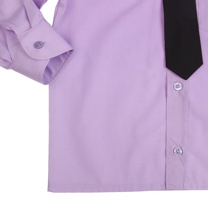 Сорочка для мальчика, нарядная с галстуком, рост 86 см (25), цвет сиреневый 1181_М