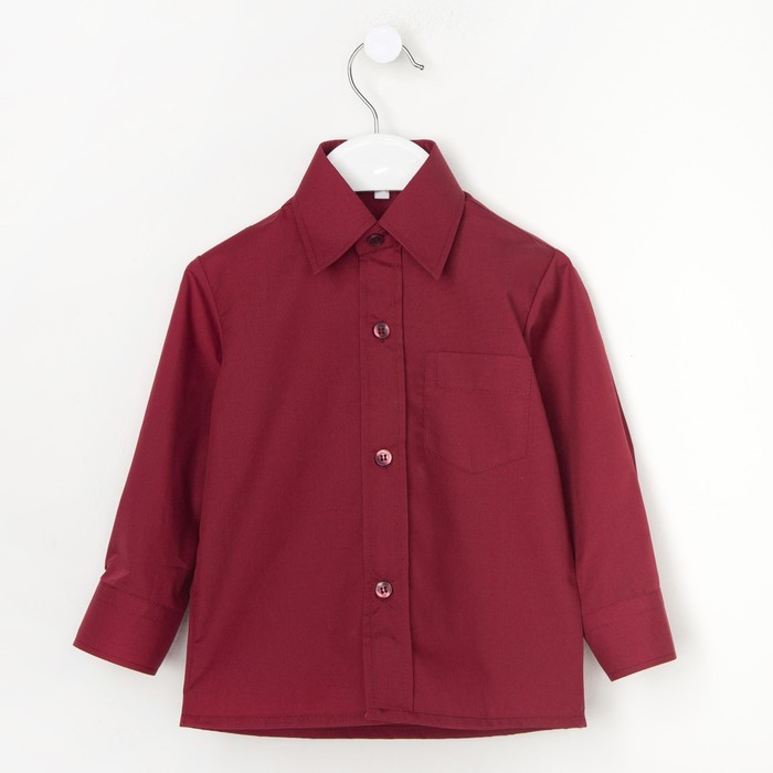 Сорочка для мальчика, рост 86 см (25), цвет бордо 181_М