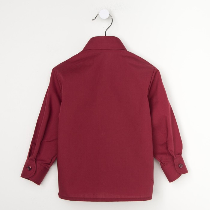 Сорочка для мальчика, рост 86 см (25), цвет бордо 181_М