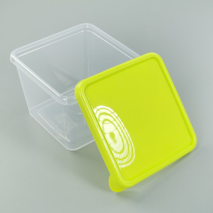 Набор ёмкостей для продуктов, квадратные 3 шт 0,75 л, цвет салатовый