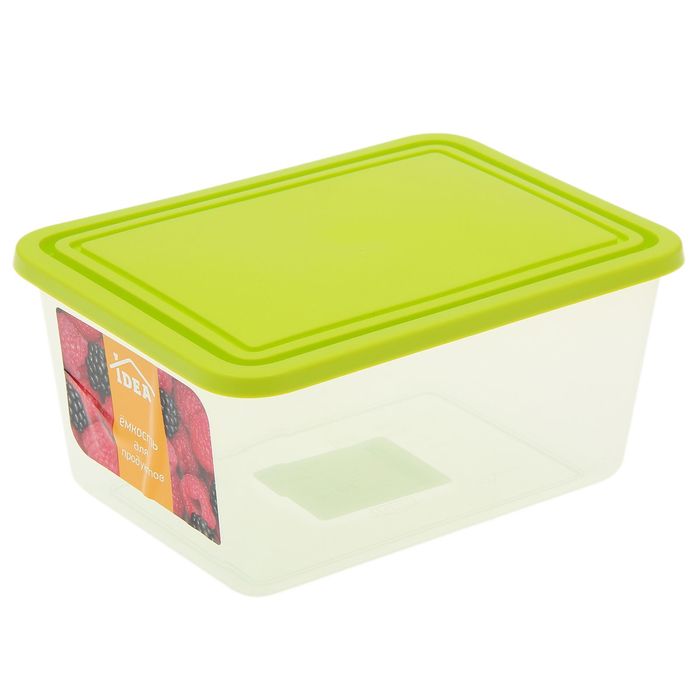 Емкость для продуктов прямоугольная 1,2 л, цвет салатовый