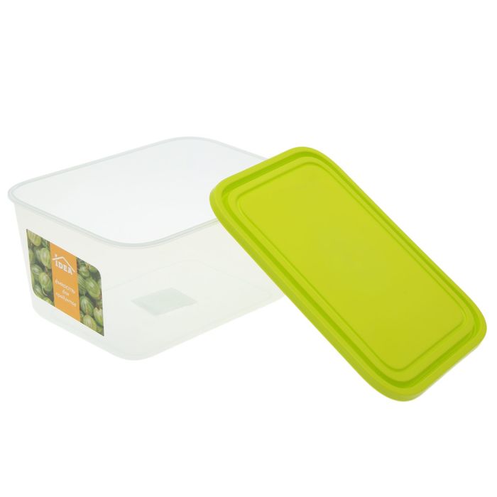 Емкость для продуктов прямоугольная 3 л, цвет салатовый