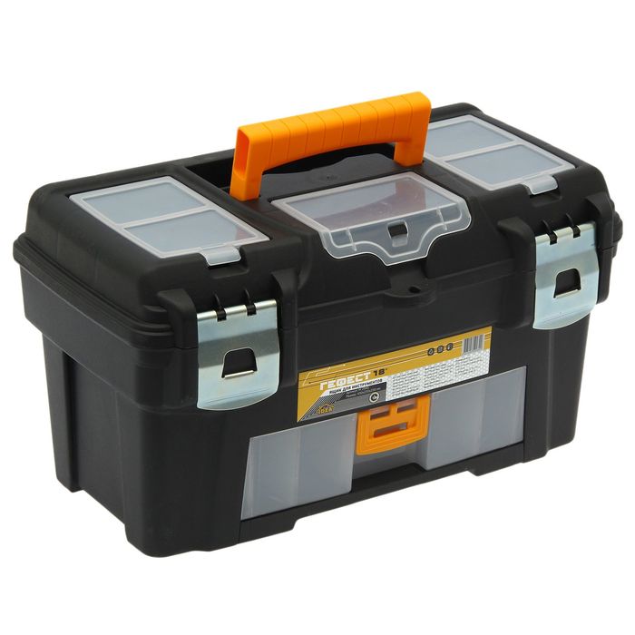 Ящик для инструментов 18' "Гефест" с консолью и секциями, цвет черный