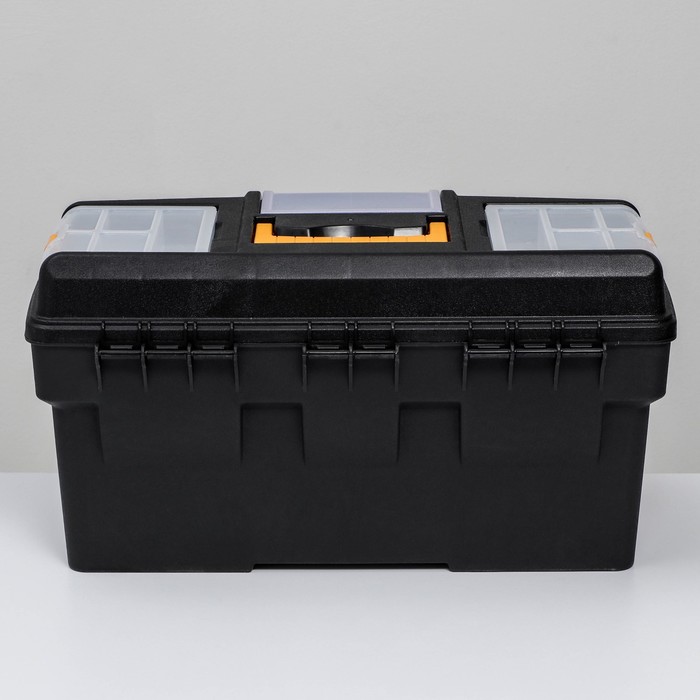 Ящик для инструментов 21' "Гефест", с двумя консолями и коробками, цвет черный