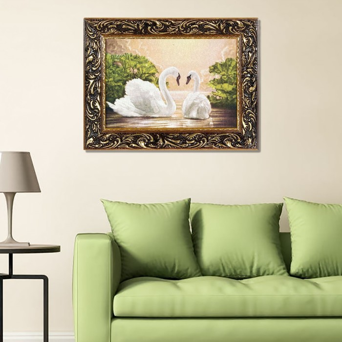 Гобеленовая картина "Лебединое ухаживание"