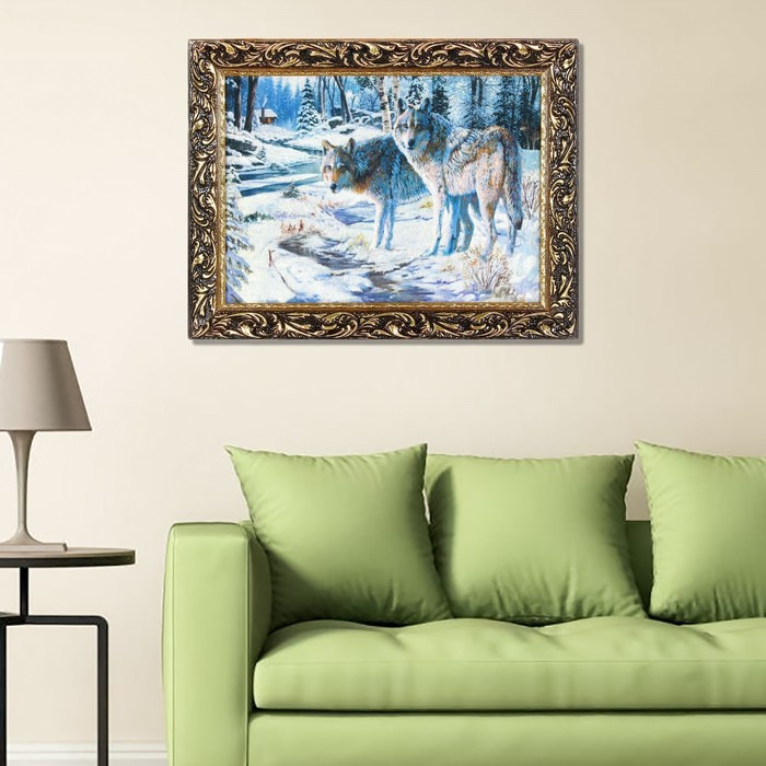 Гобеленовая картина "Волки зимой"