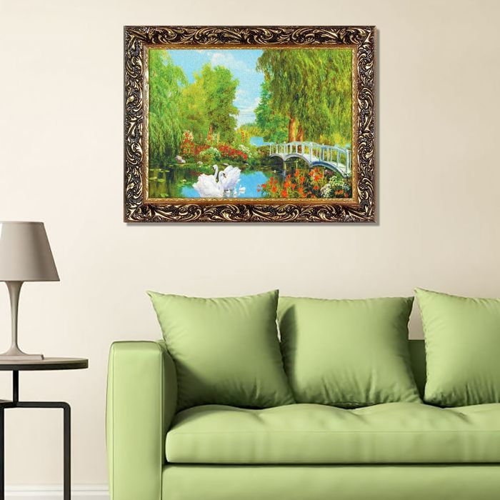 Гобеленовая картина "Парк с лебедями"