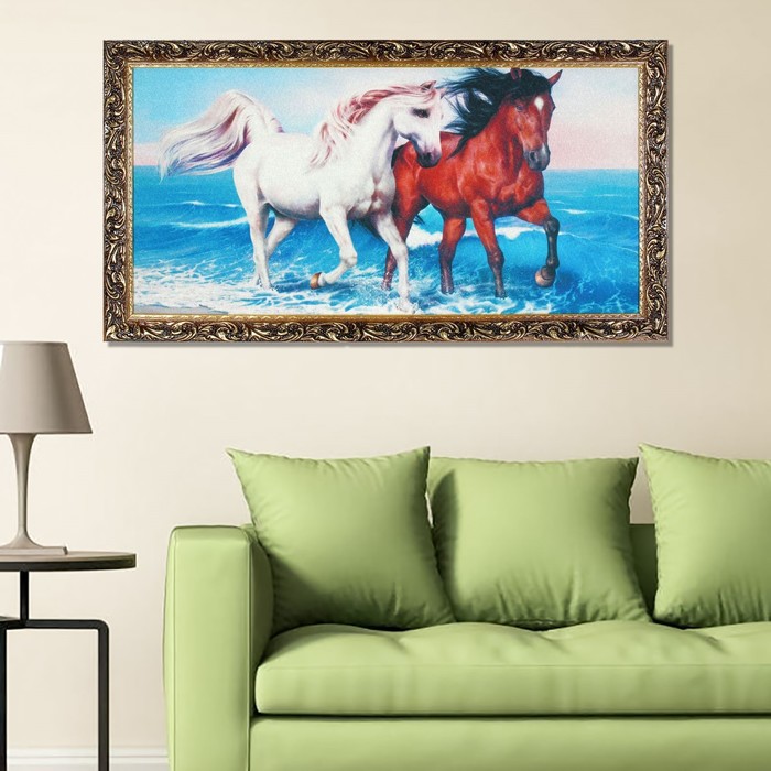 Гобеленовая картина "Кони на прогулке"