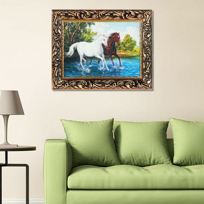 Гобеленовая картина "Галоп" рама микс