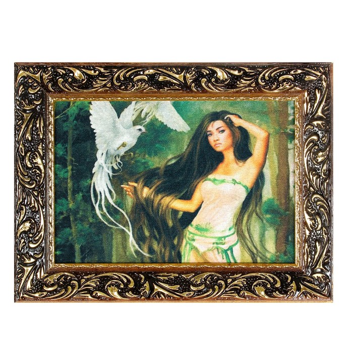 Гобеленовая картина "Дева и голуби"