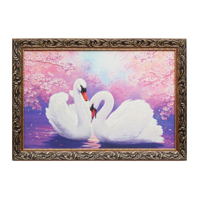 Гобеленовая картина "Лебеди" рама микс