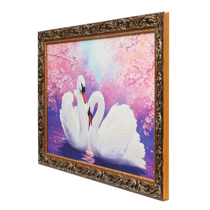 Гобеленовая картина "Лебеди" рама микс