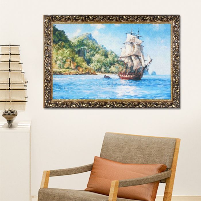 Гобеленовая картина "Белые паруса" рама микс