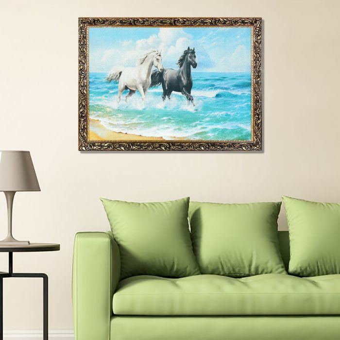 Гобеленовая картина "Чёрный и белый" рама микс