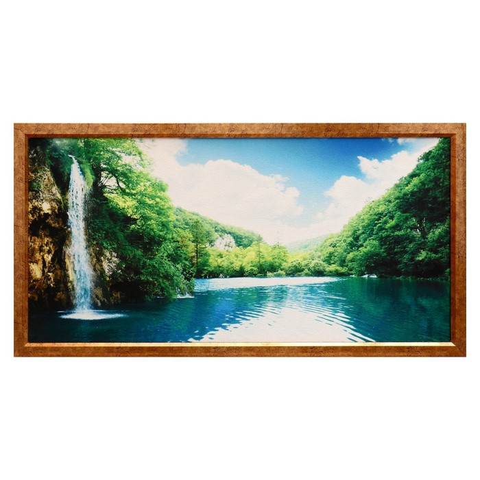 Гобеленовая картина Водопад 63*123 см гобеленовая картина георгины на окне 63 123 см рамка микс