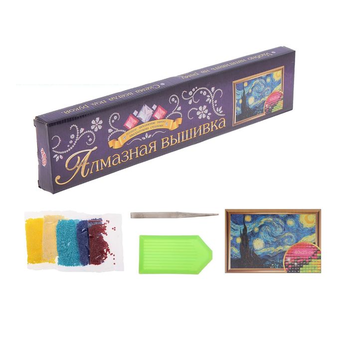 Алмазная вышивка с полным заполнением "Майская ночь", 40 х 25 см