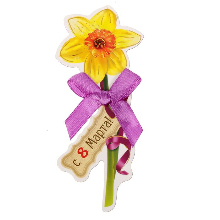 Магнит "С 8 Марта", нарцисс