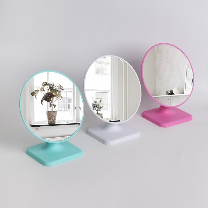 Зеркало на ножке «Пастель», круглое, без увеличения, одностороннее, d=17см, цвет МИКС