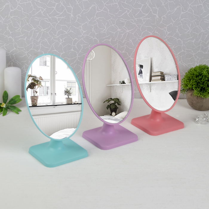 Зеркало на ножке «Палитра», овальное, без увеличения, одностороннее, цвет МИКС