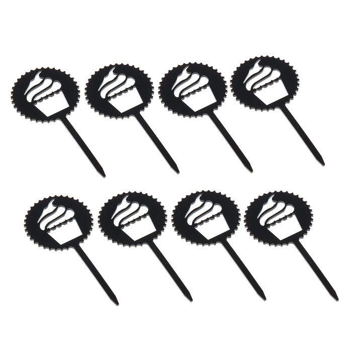 Топпер на пирожное "Десерт", 8 шт, цвет черный