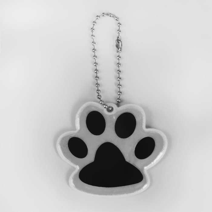 Светоотражающий элемент "Лапка", 5,5*4,8см, цвет белый