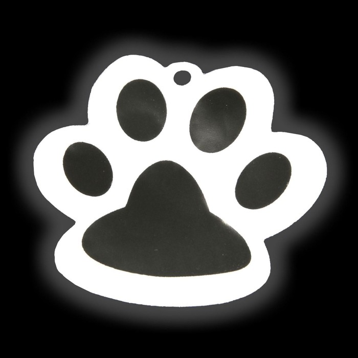 Светоотражающий элемент "Лапка", 5,5*4,8см, цвет белый