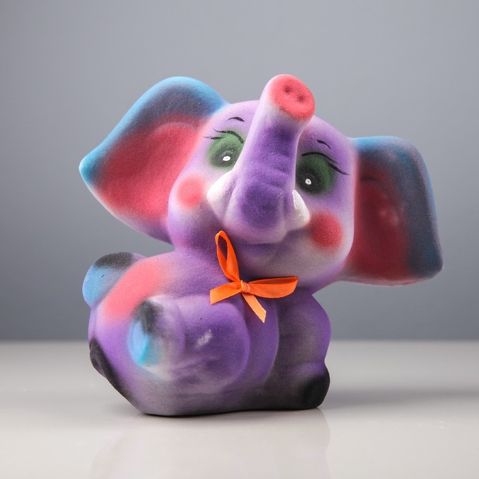 Копилка "Слоненок" малый, флок микс